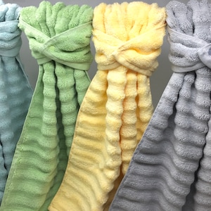 Ribbed, Quick Dry Hanging Hand Towel Wrap, Seafoam, Yellow, Lt Blue, Mint, Blush Stay Put Hand Towel, Grey Oven Towel, Kitchen Hanging Towel