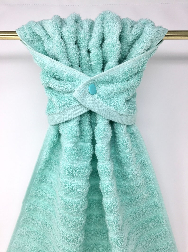 Hanging Hand Towel Wrap Towel Aqua Turquoise Peach White Etsy