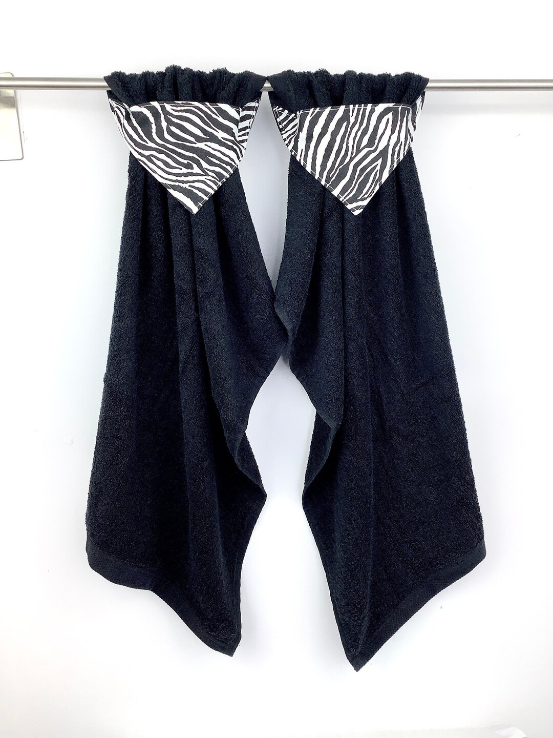 Zebra Print Cascading Hand Towels Set of 2 Zebra Print Stay Etsy