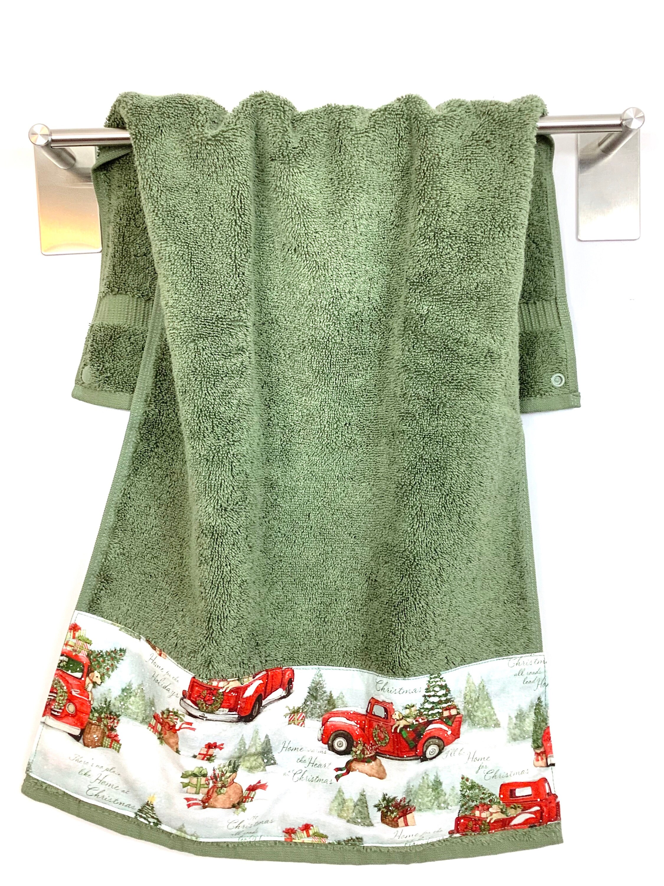 Christmas Hanging Hand Towel Wrap Red Truck Snap Towel Stay Etsy