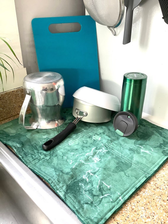Green dish drying mat sale