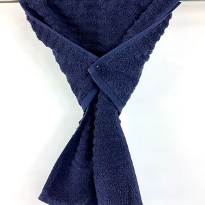 CLEARANCE! Gray or Navy Ribbed Hanging Hand Towel Wrap, Snap Towel, Gray Stay Put Hand Towel, Navy Oven Towel, Bathroom Hanging Hand Towel afbeelding 9