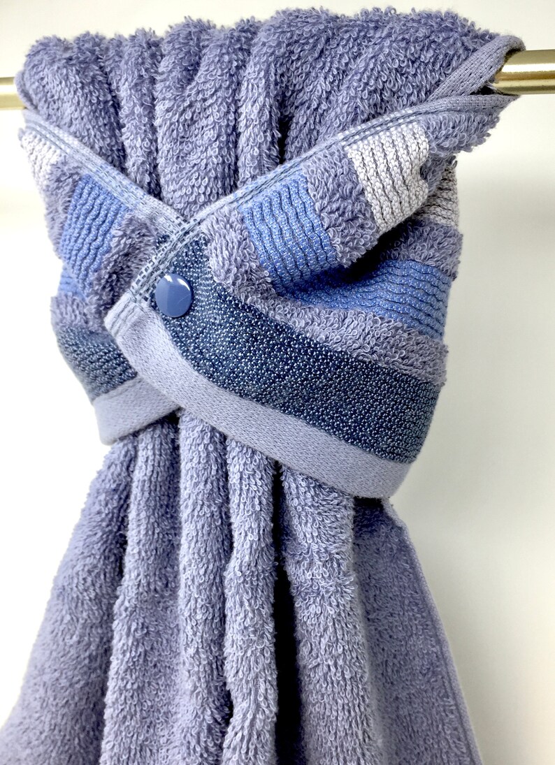 Hanging Hand Towel Wrap Blue Stay Put Snap Towel Blue Etsy