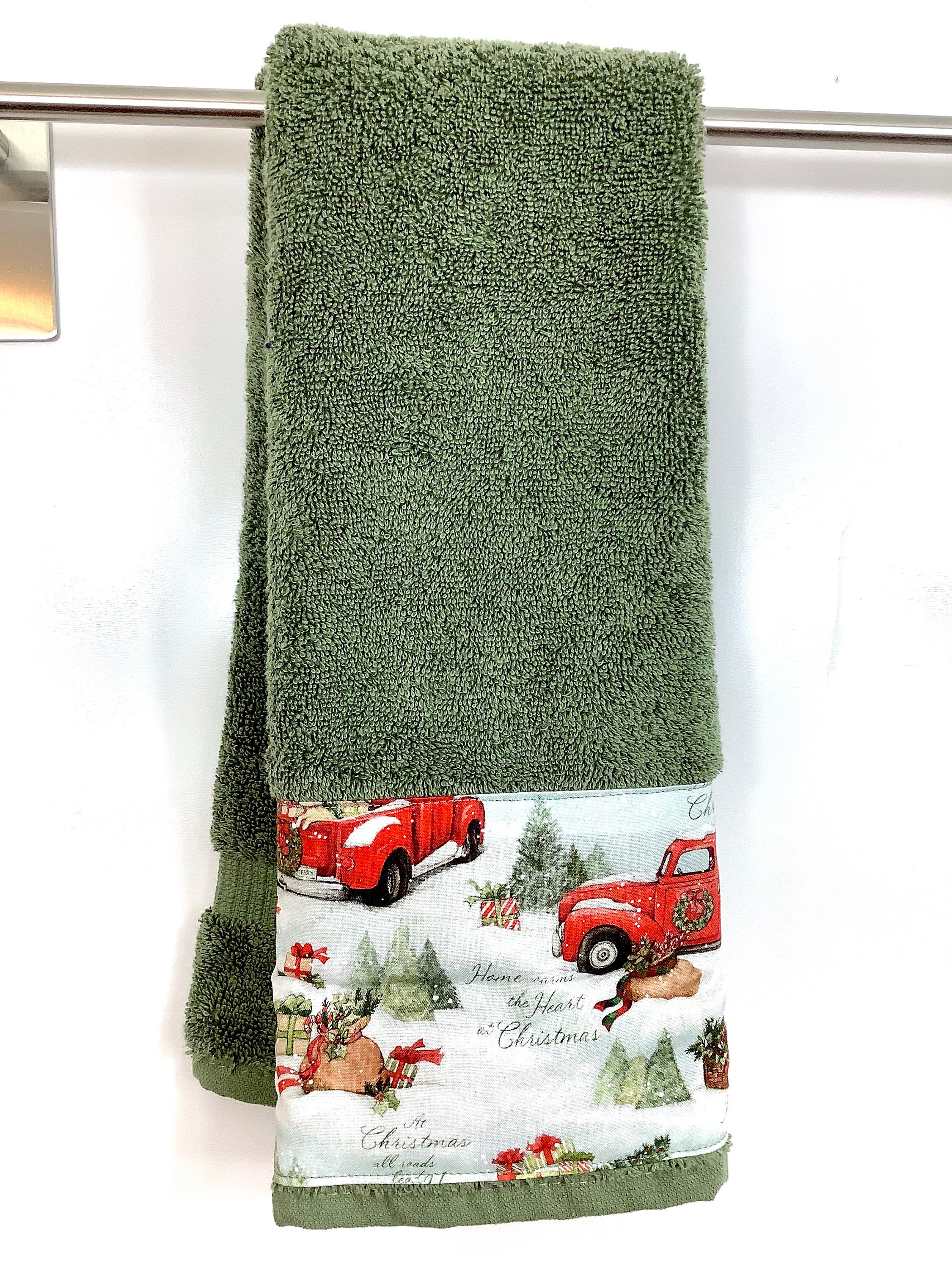 Christmas Hanging Hand Towel Wrap Red Truck Snap Towel Stay Etsy