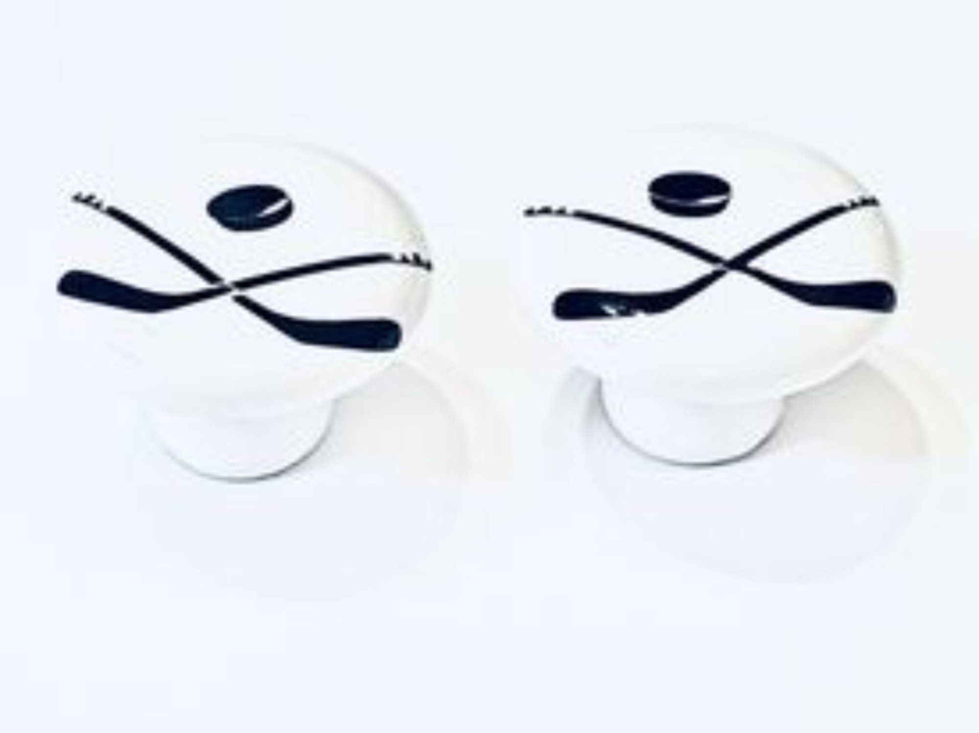 Pair 1.5 Hockey Sticks and Puck Drawer Knobs Pulls White Ceramic Etsy UK