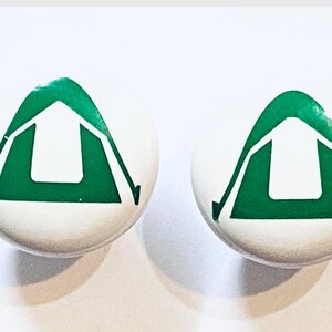 Pair 1.5” Tent Camping Drawer Knobs | White Ceramic Cabinet Pulls | Nature & Adventure Decor