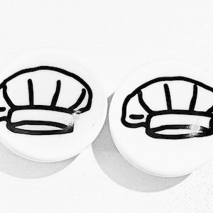 Pair Chef baker hat knobs glass cabinet knobs Pulls White ceramic 1.5&quot;. Excellent quality.