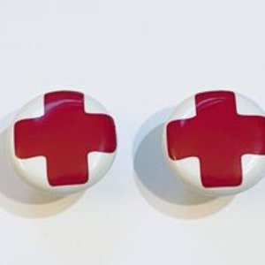 Pair 1.5”  Medical emergency worker cabinet drawer knobs Pulls white ceramic