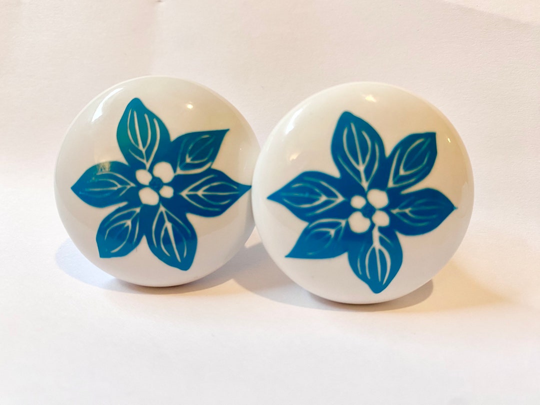 Cabinet knobs drawer pulls with flowers roses poppy poppies