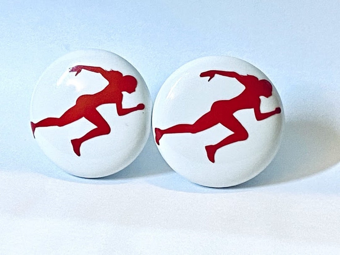 Pair 1.5 Runner Male or Female Sports Drawer Knobs Pulls Etsy