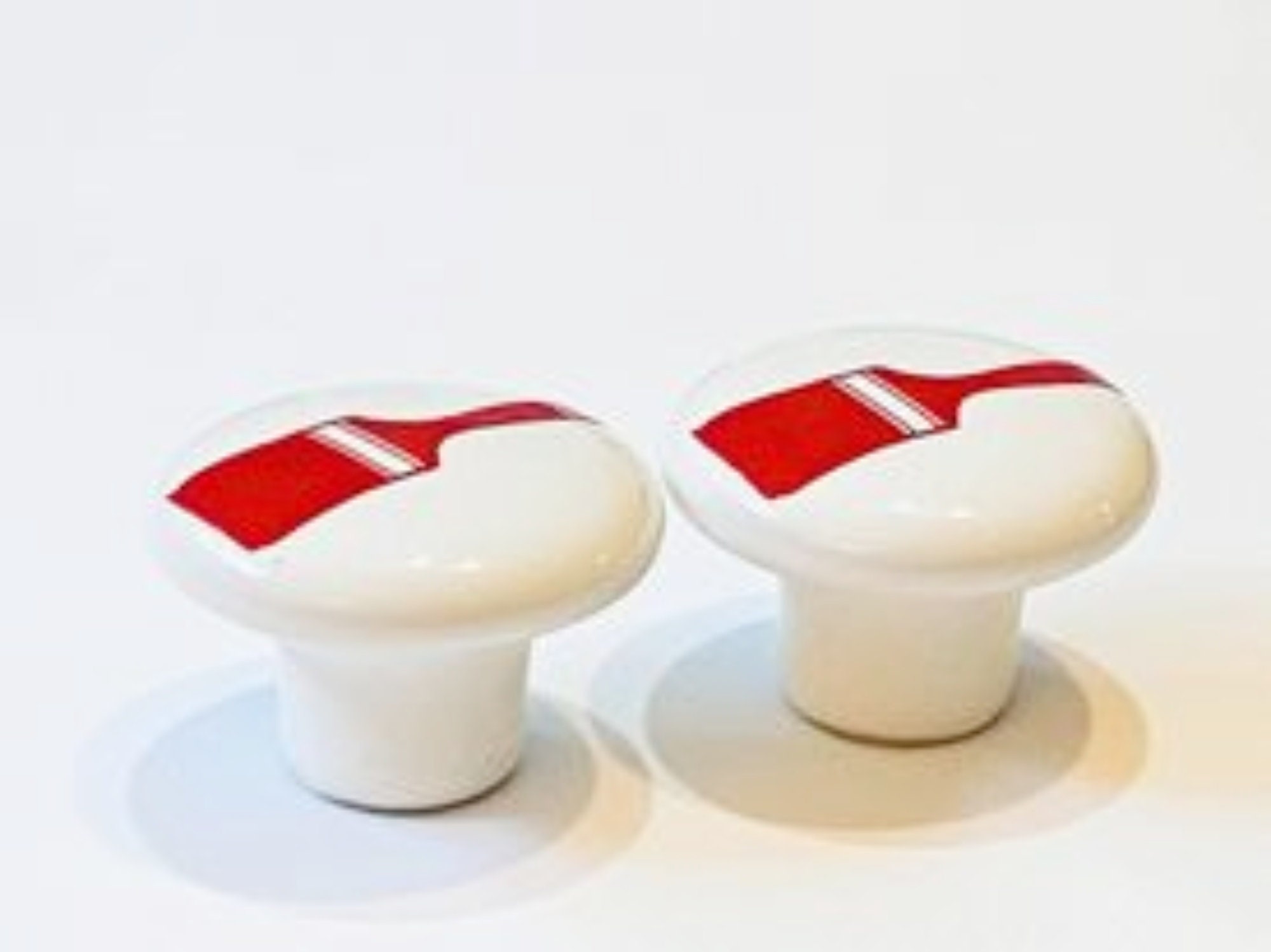Pair 1.5 Paint Brush Drawer Knobs Pulls White Ceramic Etsy UK