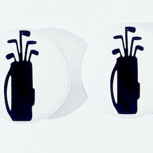 Pair 1.5” Golf Bag Drawer Knobs Pulls – White Ceramic Golf Decor for Cabinets or Dressers