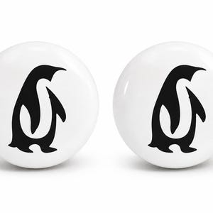 Penguin Dresser Knobs | 1.5” Antarctic Animal Drawer Knobs | Kids Bedroom Hardware | Set of 2