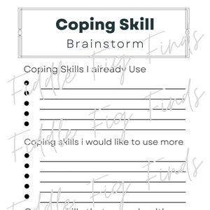 Werkblad copingvaardigheden Brainstorm downloaden - Traumatherapie - CGT-werkblad - Afdrukbaar werkblad Therapie Gewoon professioneel thema