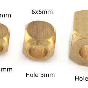 Raw Brass Square Cube Beads, Metal Findings (4-8mm) -bab4 bab3 bab2 1537