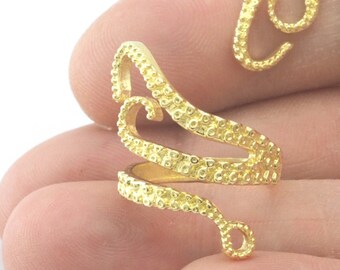 タコのくすぐりリング ループ付き 真鍮製（内寸18mm 8US） 4318 - Etsy
