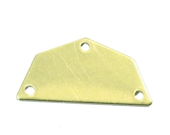 Semi octagonal 25x12.5mm 0.8mm Thickness 3 hole Raw brass stamping blanks 1982R-150