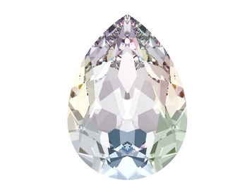 Pear shaped fancy stone 4320 Swarovski® aurore boreale (AB) 10x7mm foiled cab-135