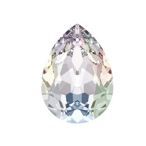 Pietra fantasia a forma di pera 4320 Swarovski® aurore boreale (AB) 8 x 6 mm non laminata
