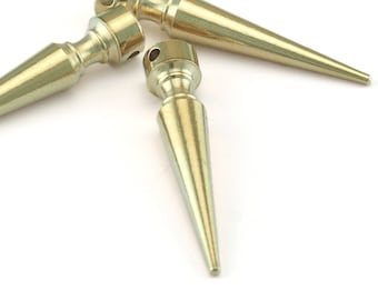 0.8mm thickness one hole charms findings OZ3622-120 Triangle Hammered raw brass 40x8mm