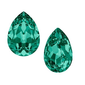 Pietra fantasia a forma di pera 4320 Swarovski® smeraldo (205) 13 x 18 mm laminata