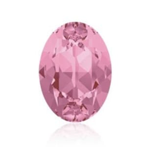 Pedra oval fantasia 4120 Swarovski® rosa claro (223) 10 x 14 mm verso sem folha