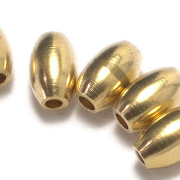 spacer bead 5x7.7mm (hole 12 gauge 1.8mm) raw solid brass , findings bab1.8 289