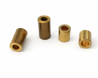 Raw Brass Spacer Beads 4x7mm Tube Beads 4x4mm Barrel Beads 2mm Hole Minimalist Jewelry Supplies Bulk Brass Findings bab2T 1000-7  tmlp