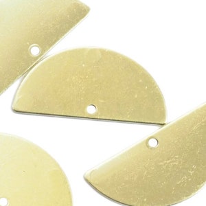 SCS 1427RS-92 Semi circle blanks half moon shape 20x10x0.8mm Silver plated brass pendant 1.5mm 0,06 15 gauge hole