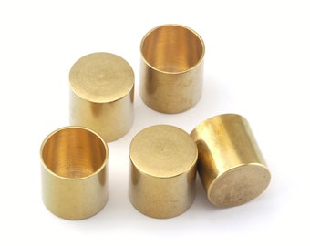 ends cap ribbon end 10x12mm 11mm inner raw brass cord tip ends oz3082 enc11