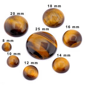 Tijgeroog ronde edelsteen cabochons met platte achterkant 8 10 12 14 16 18 20 25 geen gat
