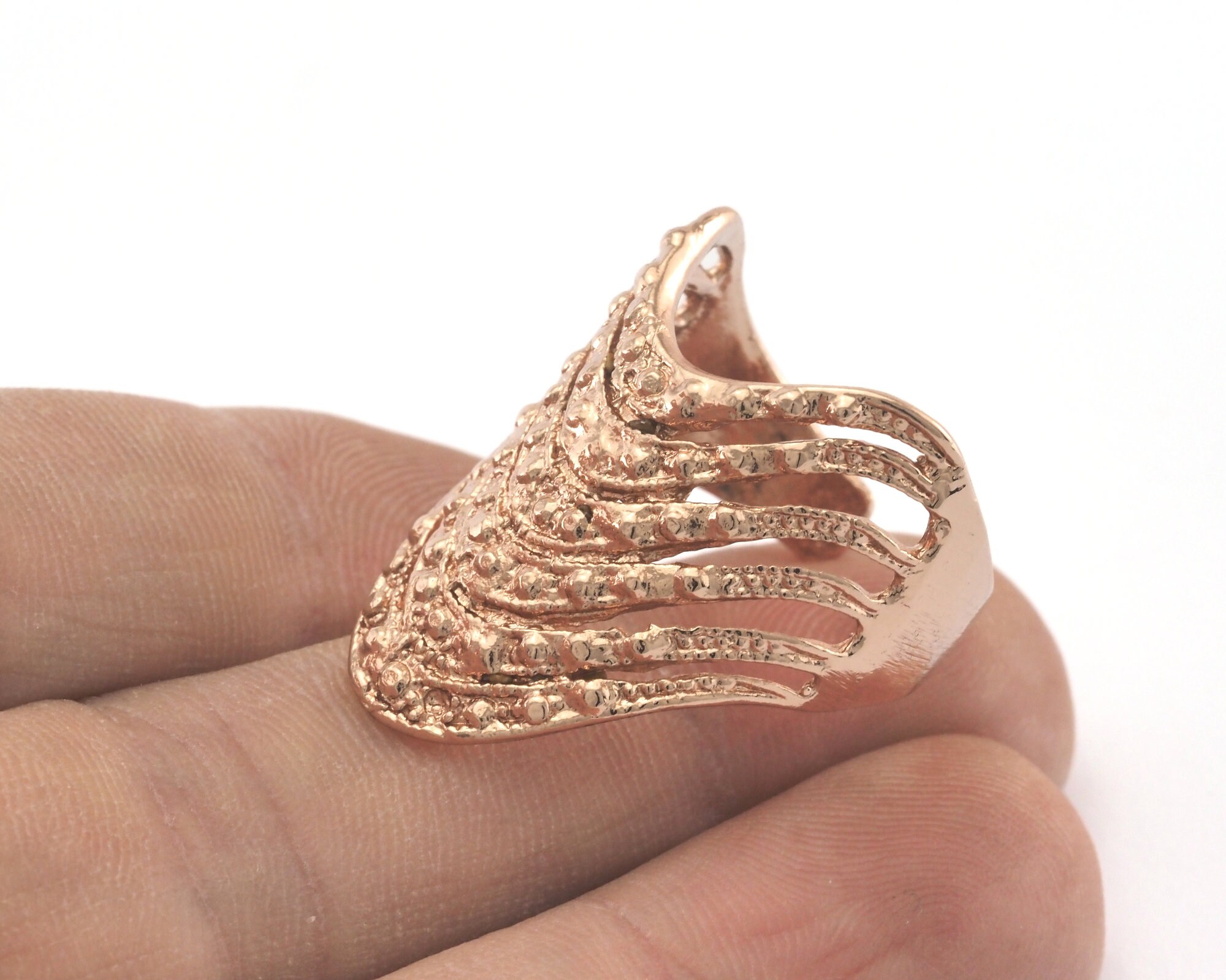 Statement Adjustable Ring Rose Gold Plated Brass 18mm 8US Etsy