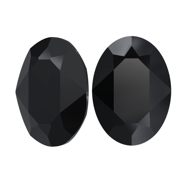 Oval fancy stone 4120 Swarovski®  jet (280) hematite (hem)   13x18mm foiled back