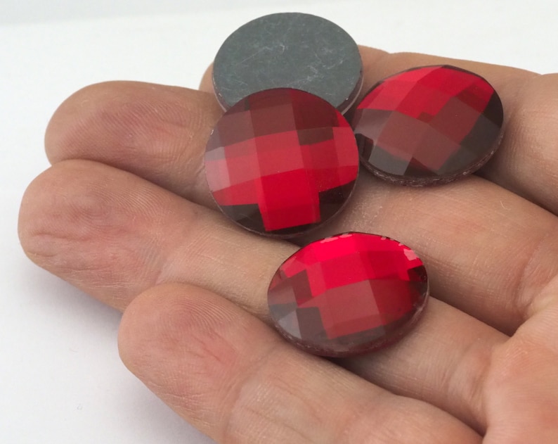Faceted Round Mirror Glass Foiled cabochons 20mm WS003 Wholesale 151 Pcs