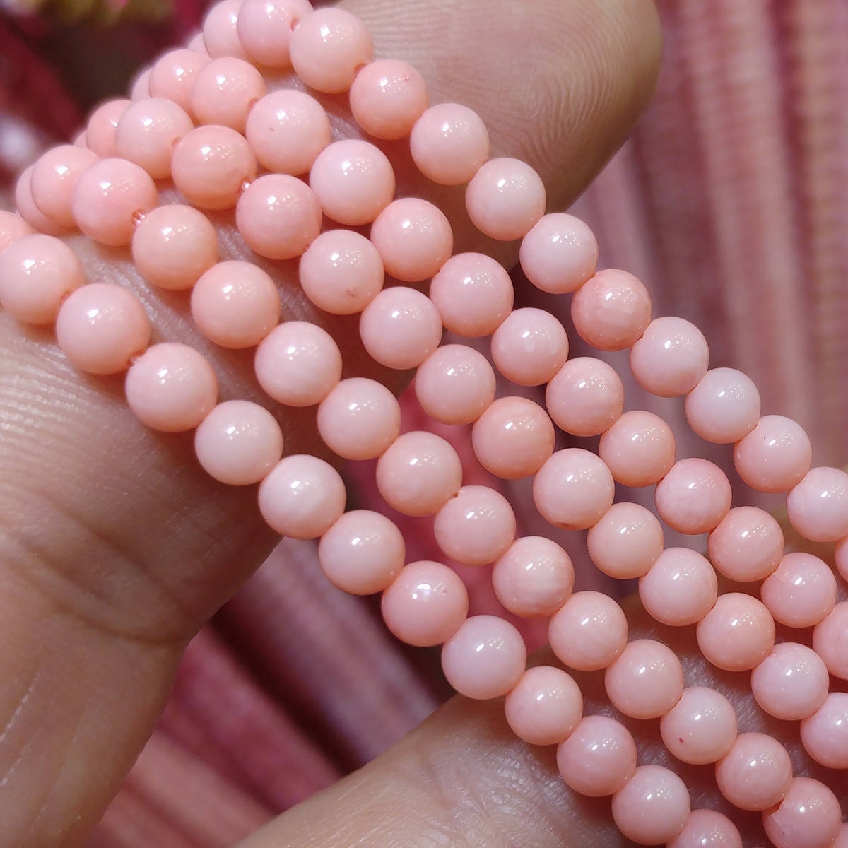 Round Pink Coral Beads 4 mm Coral Beads Gemstone Beads Etsy