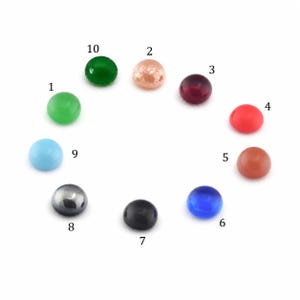 Czech Glass Cabochons 4mm Round Flat Back, Multi Color Tiny Glass Stones, Jewelry Making Supplies, Green Red Blue Black Coral CAB129-10