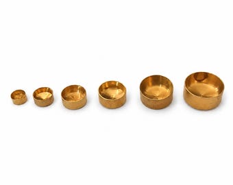 Raw Brass Bezel Cup Setting 7mm Brass Cabochon Settings, Jewelry Making Findings Bulk 1546