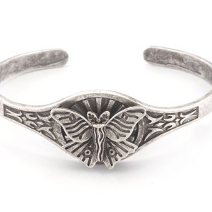 Luna Moth Sun Bracelet Cuff Antique silver (Nickel Lead Free plated ) brass (55mm inner size ) 4895