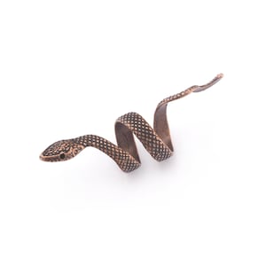 Antieke koperen slangenring - verstelbare messing wrap -4001