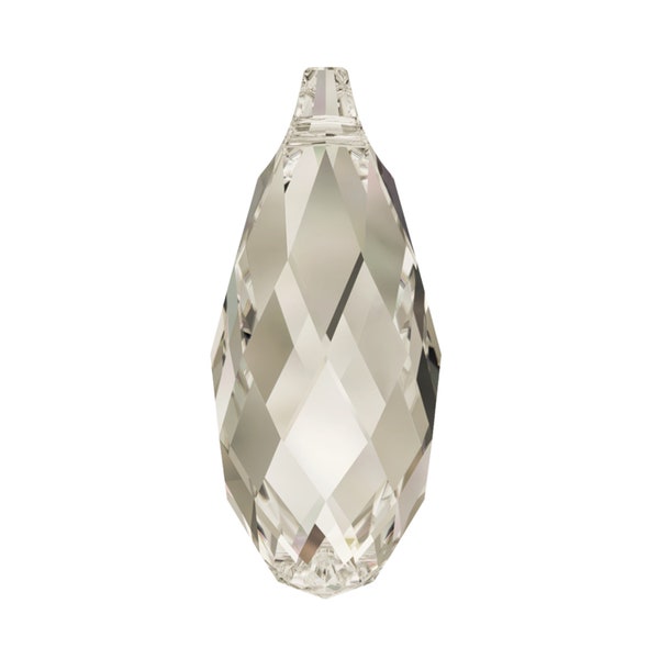 Briolette pendant 6010 Swarovski® crystal silver shade 17x8.5mm