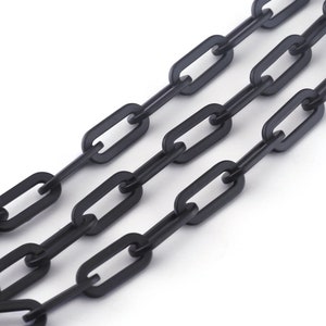 Oval Link Chain Black Painted alloy 20x9mm OZ650