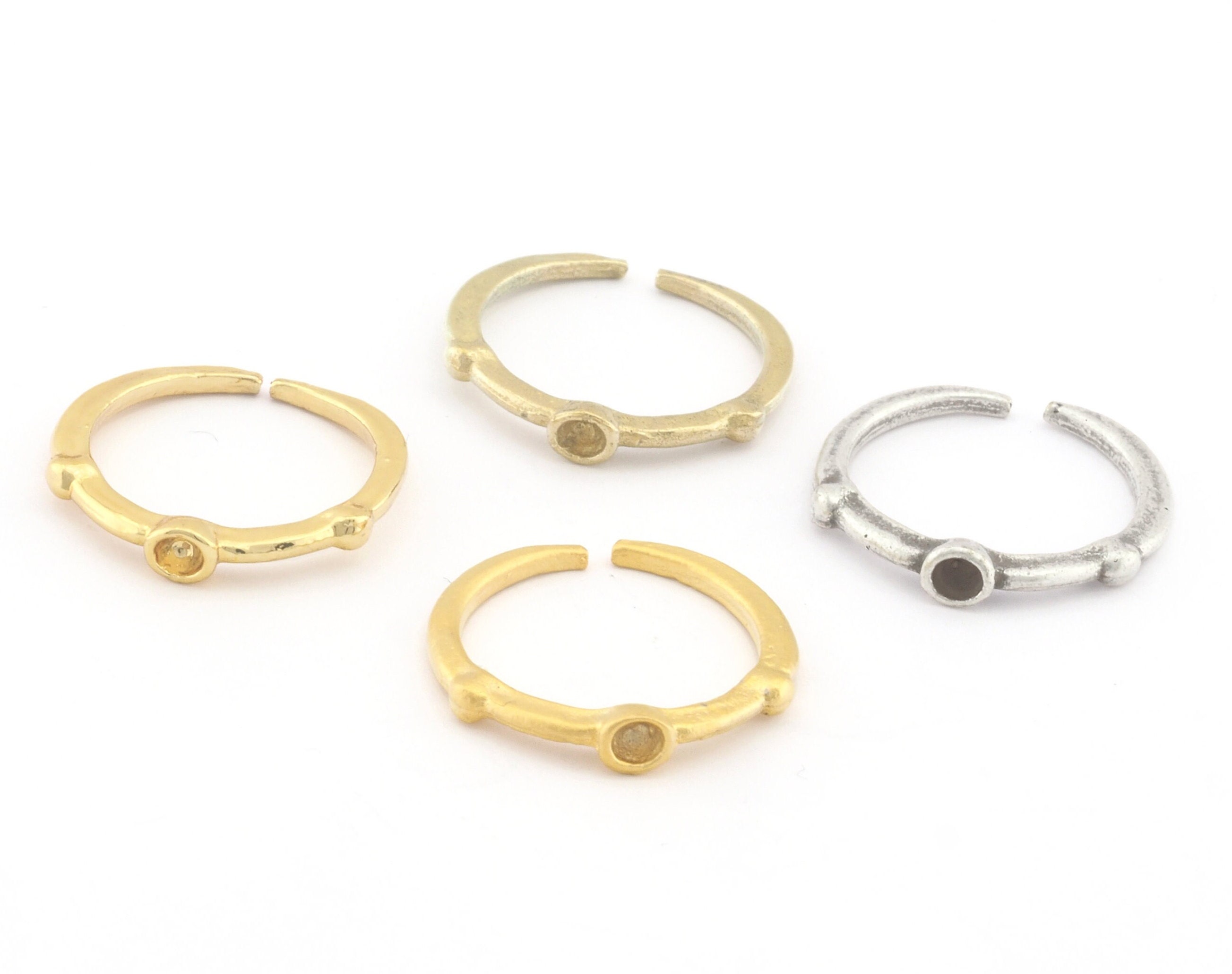 10 pezzi antichi bronzo regolabile anello vuoto tibia Base rotonda con 25mm Lunetta A7106 - Italia