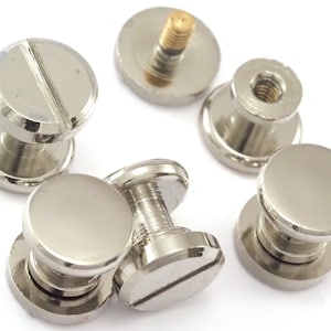 śruba chicago / śruba concho niklowane mosiężne ćwieki 12 x 11 mm, ćwieki do smokingu, kołnierzyka koszuli, 2356