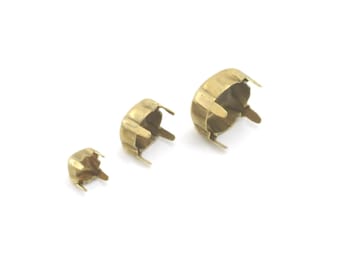 Okrągły, spiczasty, z tyłu, z bolcem, oprawa kaboszonowa, surowy mosiądz, 8x8, 6x6, 4 x 4 mm, 4295