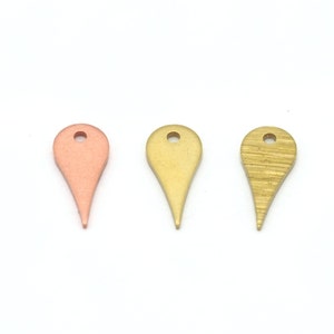 Map Sign Drops 15x5.5 mm Kupfer - Raw Gebürstetes Messing 1 Löcher Charms 4656