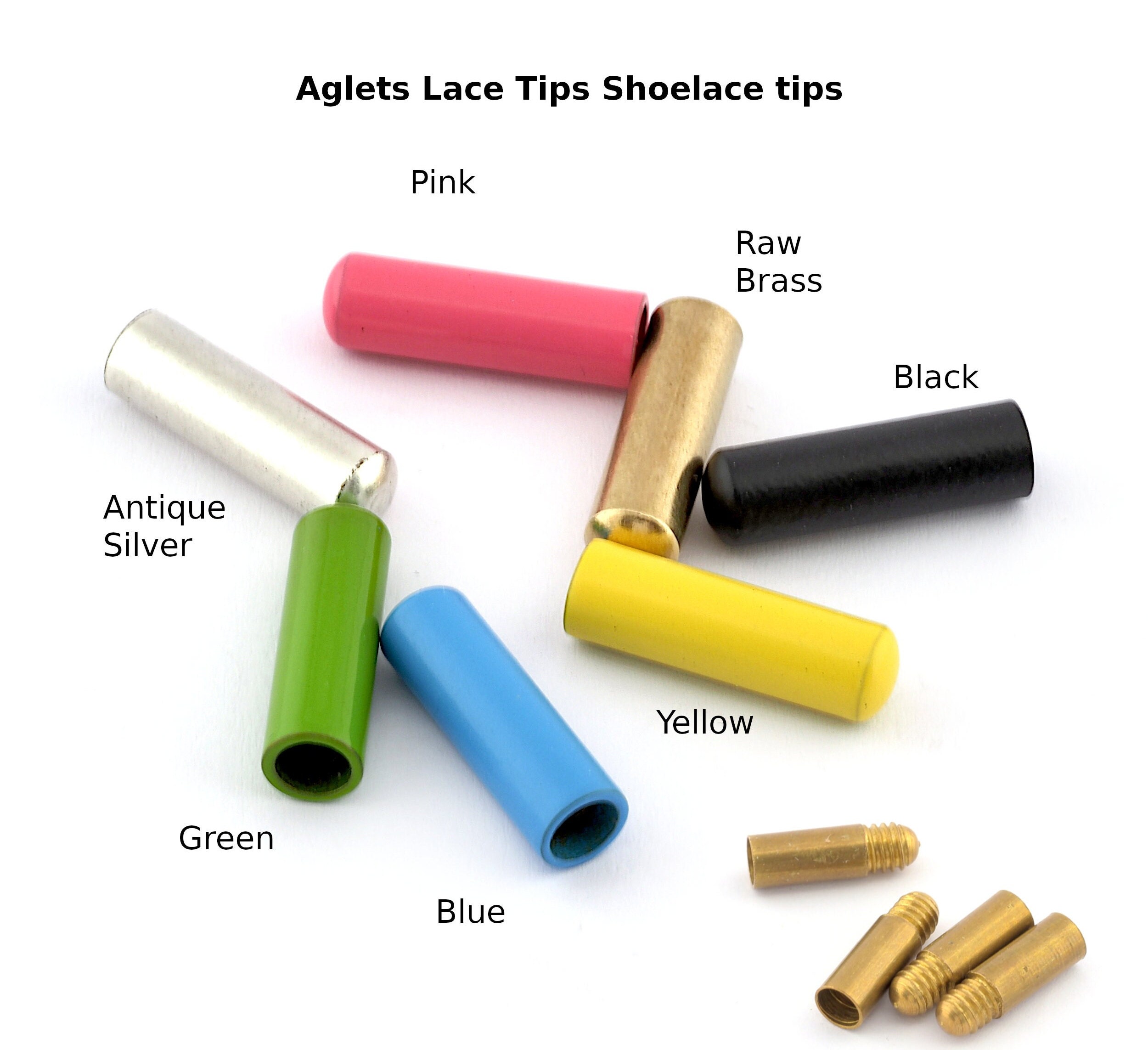 Removable Metal Shoe Laces Aglets Tips with screws Hoodie Laces Tips 4 Pcs  Repair Shoelace End Caps Lace lock 25 Colours