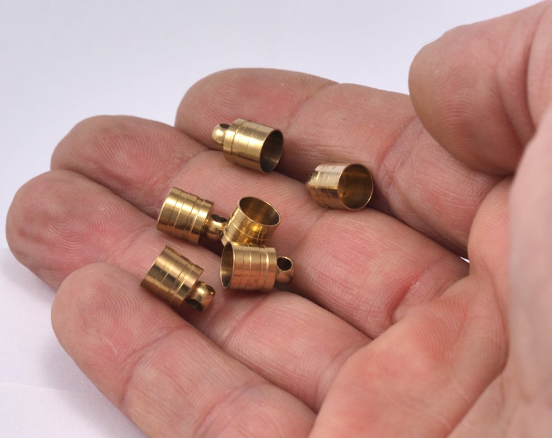 Raw brass cord tip ends 20 pcs 7x114 mm 6 mm inner with Etsy