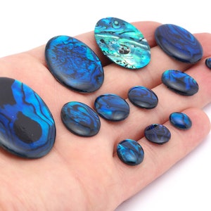 Paua Abolone Shell ovale edelsteen platte achterkant cabochons 6x8 8x10 10x12 10x14 12x16 13x18 18x25 22x30 30x40 mm geen gat