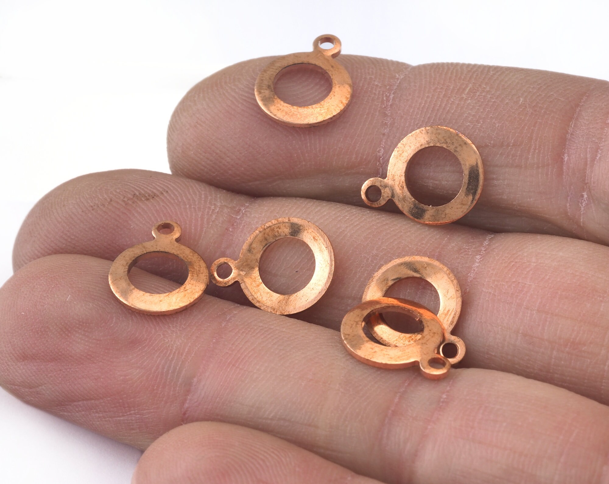 Middle Hole Round Disc With Loop 10mm (13x10mm) Stamping