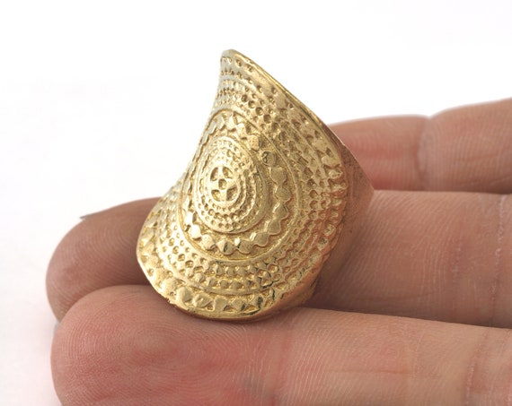 Adjustable Ring Raw Brass (16mm 5US Inner Size) OZ3717 27mm